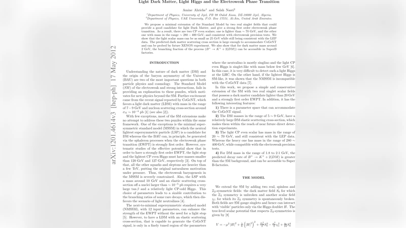 Light Dark Matter, Light Higgs and the Electroweak Phase Transition