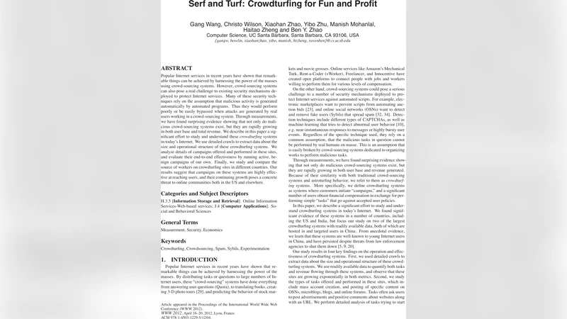 Serf and Turf: Crowdturfing for Fun and Profit
