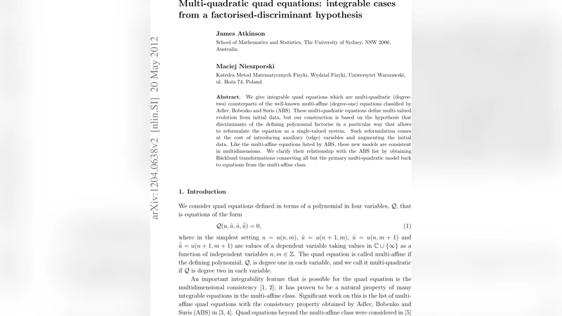 Multi-quadratic quad equations: integrable cases from a   factorised-discriminant hypothesis