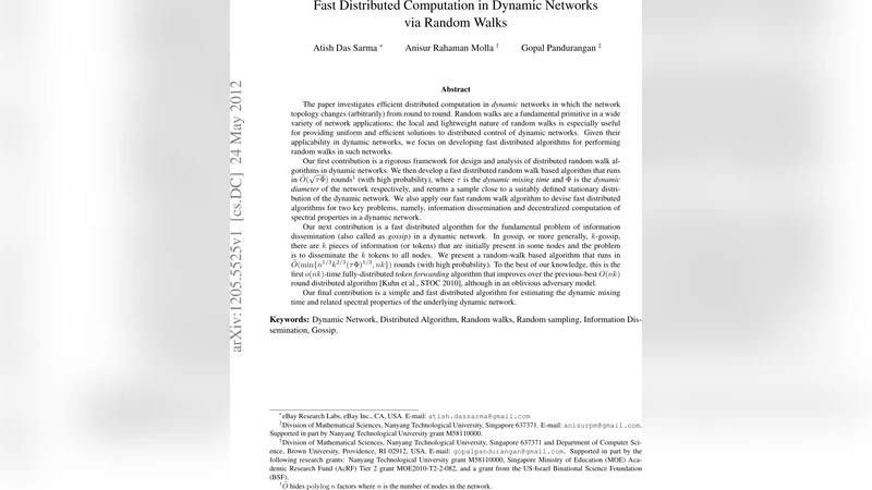 Fast Distributed Computation in Dynamic Networks via Random Walks