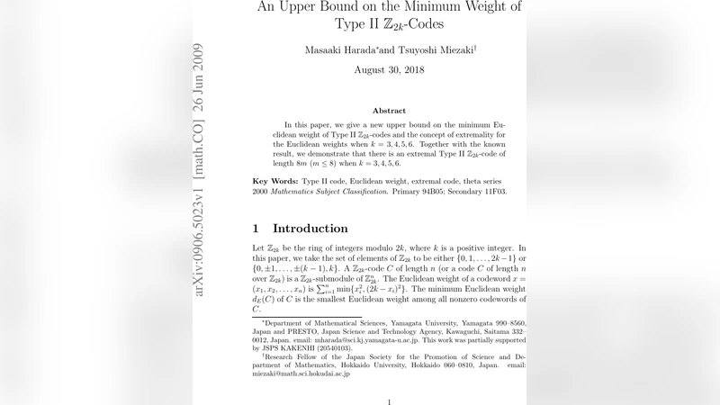An Upper Bound on the Minimum Weight of Type II $ZZ_{2k}$-Codes