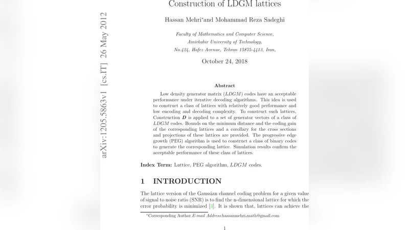 Construction of LDGM lattices