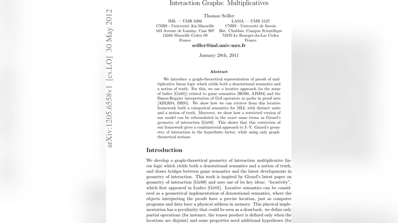 Interaction Graphs: Multiplicatives