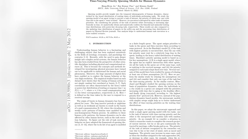 Time-Varying Priority Queuing Models for Human Dynamics