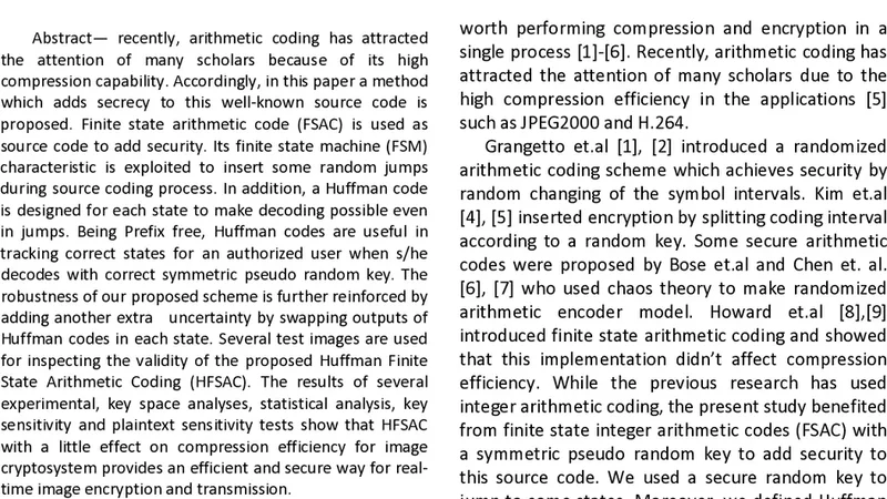 Secure FSM- based arithmetic codes