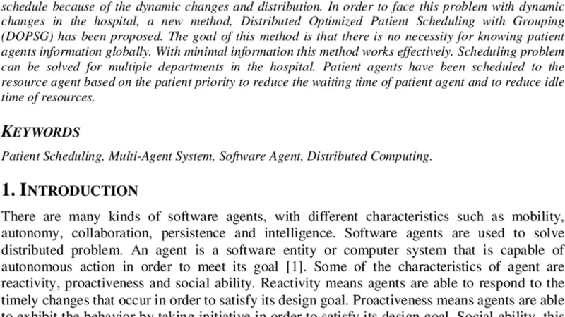 A Distributed Optimized Patient Scheduling using Partial Information