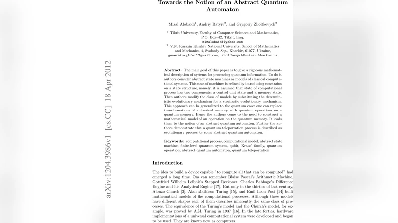 Towards the Notion of an Abstract Quantum Automaton