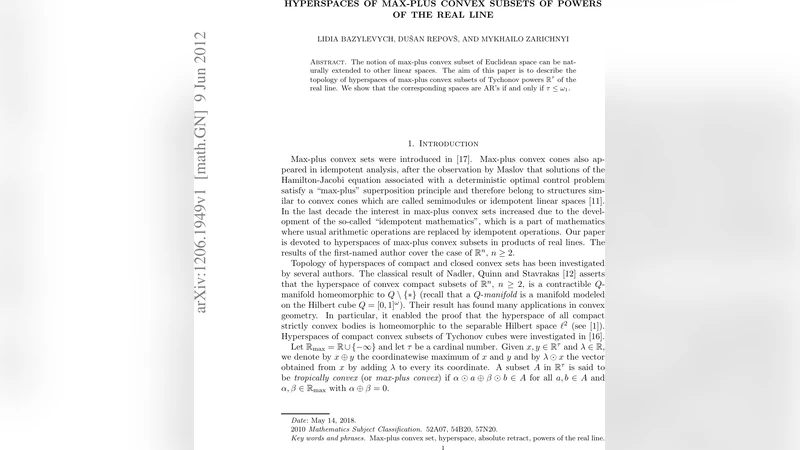 Hyperspaces of max-plus convex subsets of powers of the real line
