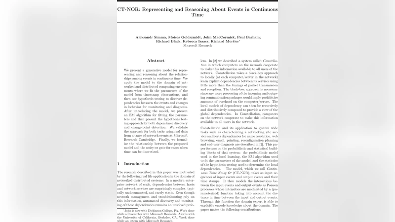 CT-NOR: Representing and Reasoning About Events in Continuous Time