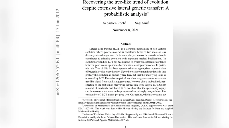 Recovering the tree-like trend of evolution despite extensive lateral   genetic transfer: A probabilistic analysis