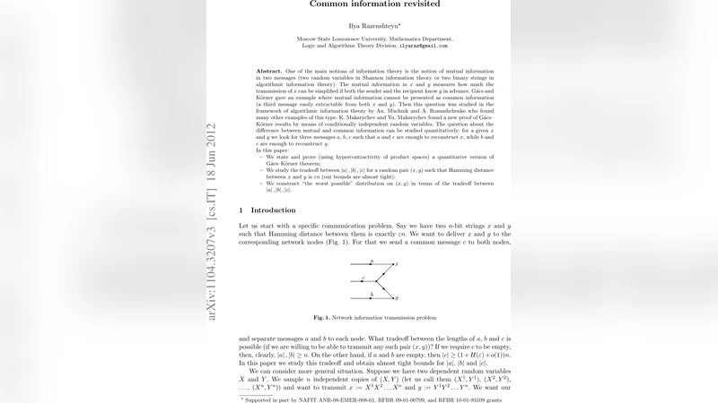 Common information revisited