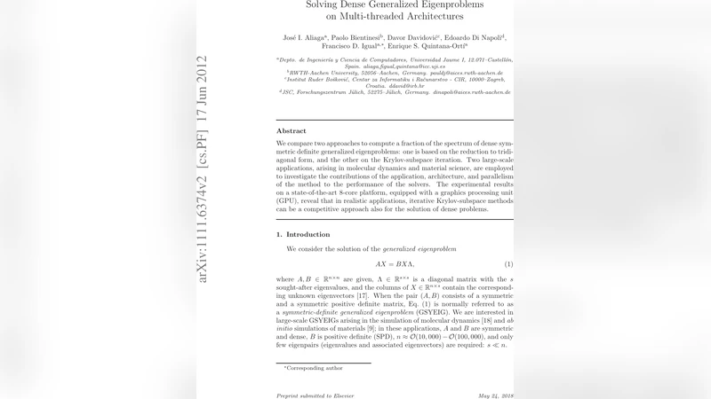 Solving Dense Generalized Eigenproblems on Multi-threaded Architectures