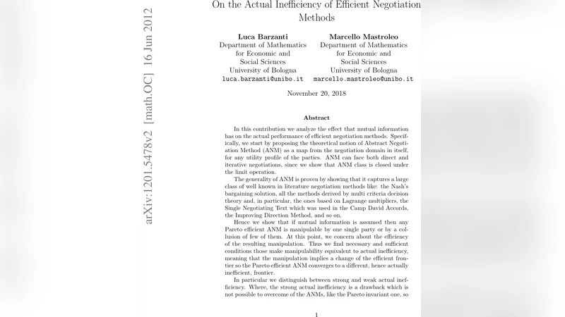 On the Actual Inefficiency of Efficient Negotiation Methods