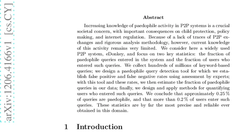 Quantifying Paedophile Activity in a Large P2P System