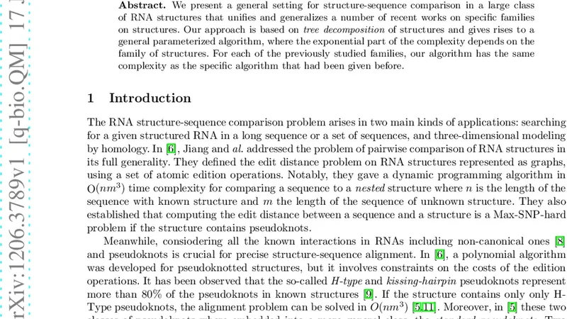 Tree decomposition and parameterized algorithms for RNA   structure-sequence alignment including tertiary interactions and pseudoknots
