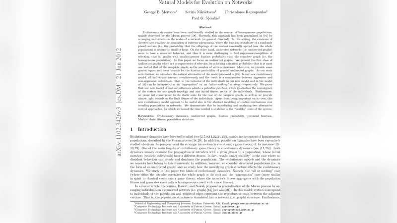 Natural Models for Evolution on Networks