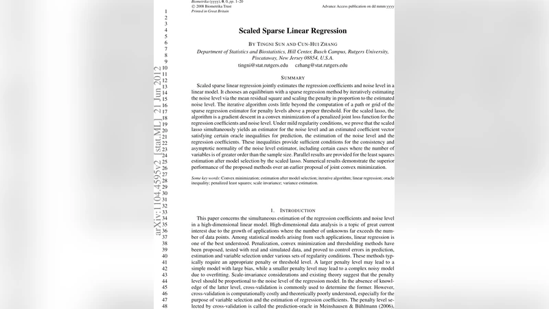 Scaled Sparse Linear Regression