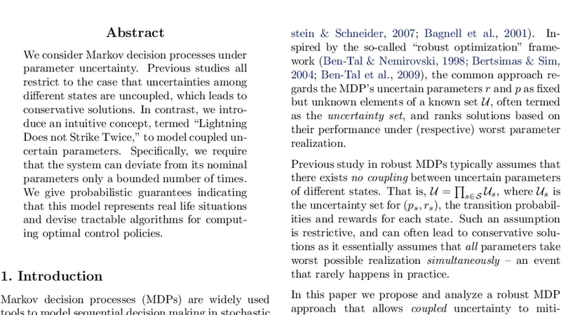 Lightning Does Not Strike Twice: Robust MDPs with Coupled Uncertainty
