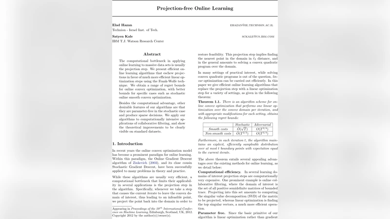Projection-free Online Learning