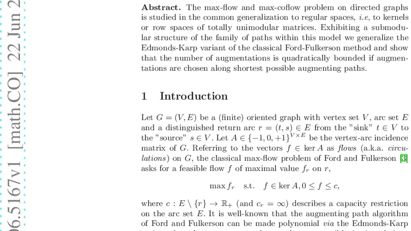 Max-Flow on Regular Spaces