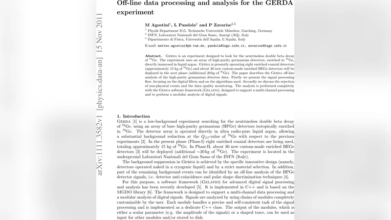 Off-line data processing and analysis for the GERDA experiment