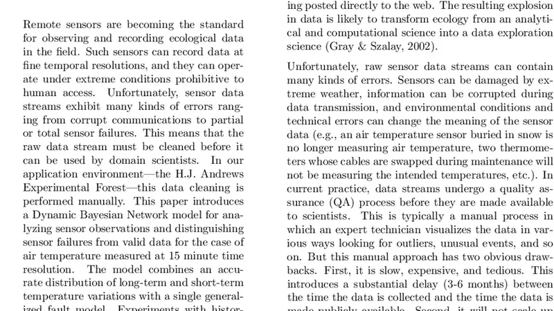 Probabilistic Models for Anomaly Detection in Remote Sensor Data Streams
