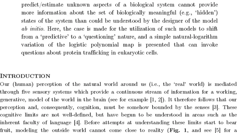 Simple variation of the logistic map as a model to invoke questions on   cellular protein trafficking