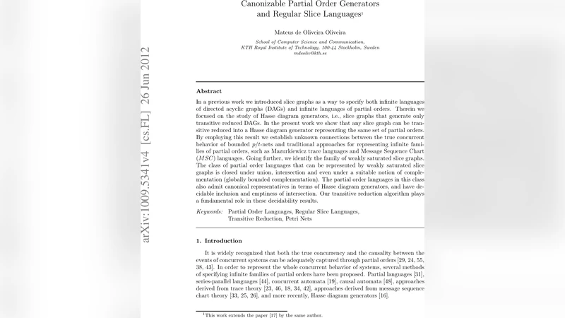 Canonizable Partial Order Generators and Regular Slice Languages