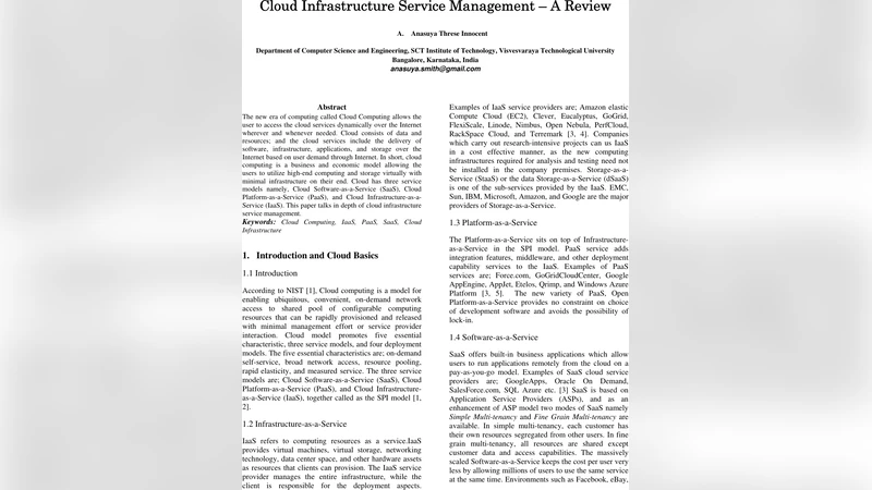 Cloud Infrastructure Service Management - A Review
