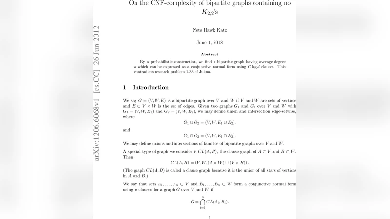 On the CNF-complexity of bipartite graphs containing no $K_{2,2}$s