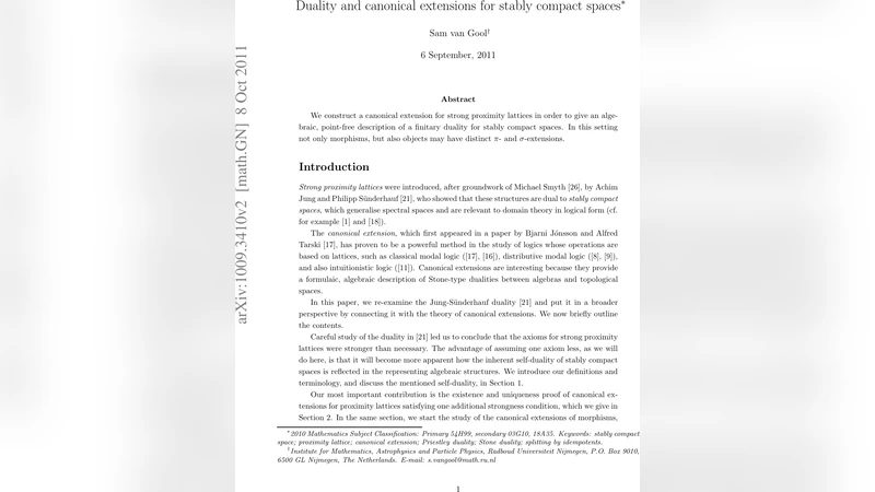 Duality and canonical extensions for stably compact spaces