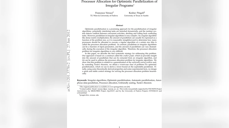 Processor Allocation for Optimistic Parallelization of Irregular   Programs