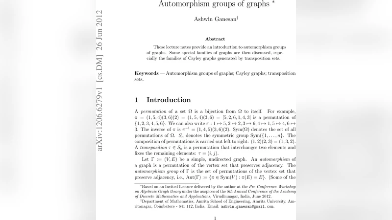 Automorphism groups of graphs