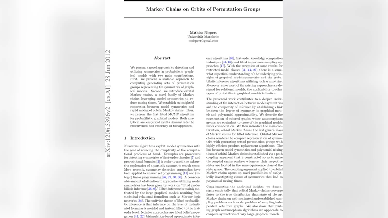 Markov Chains on Orbits of Permutation Groups