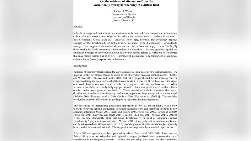 On the retrieval of attenuation from the azimuthally averaged coherency   of a diffuse field