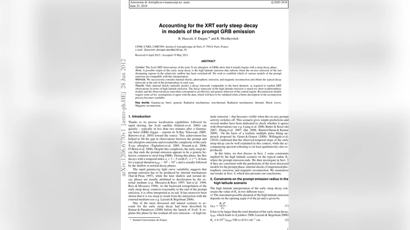 Accounting for the XRT early steep decay in models of the prompt GRB   emission