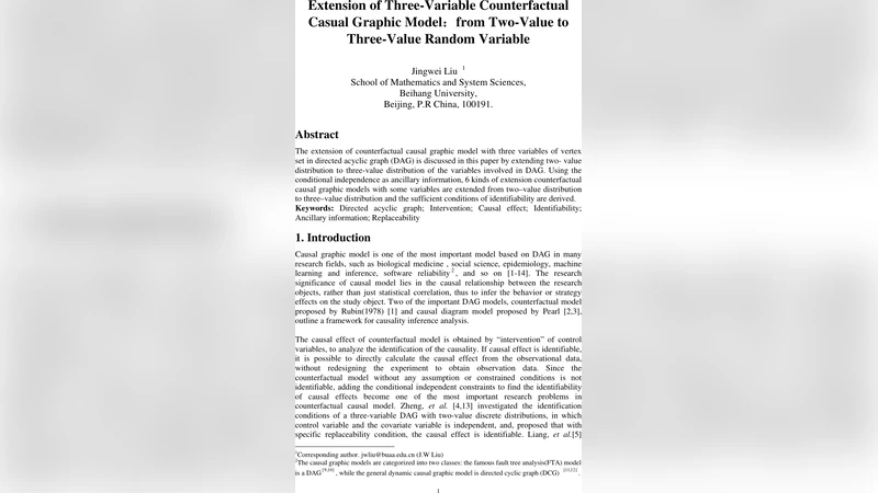 Extension of Three-Variable Counterfactual Casual Graphic Model: from   Two-Value to Three-Value Random Variable