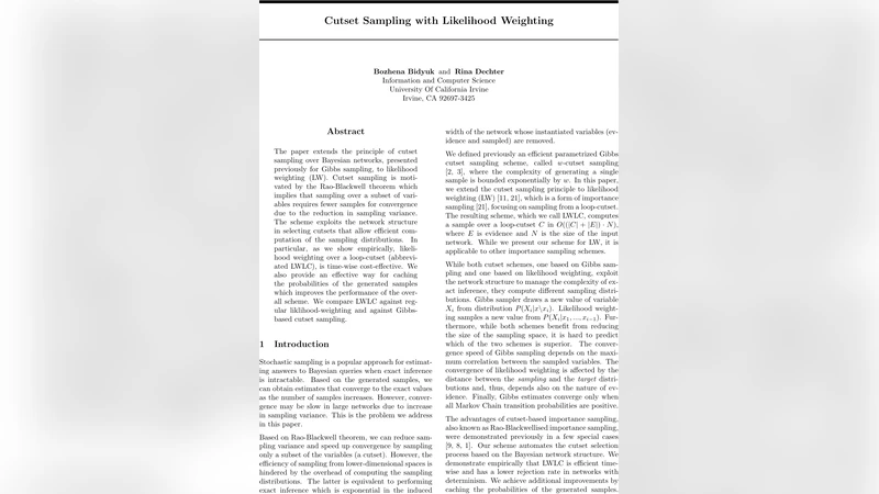 Cutset Sampling with Likelihood Weighting