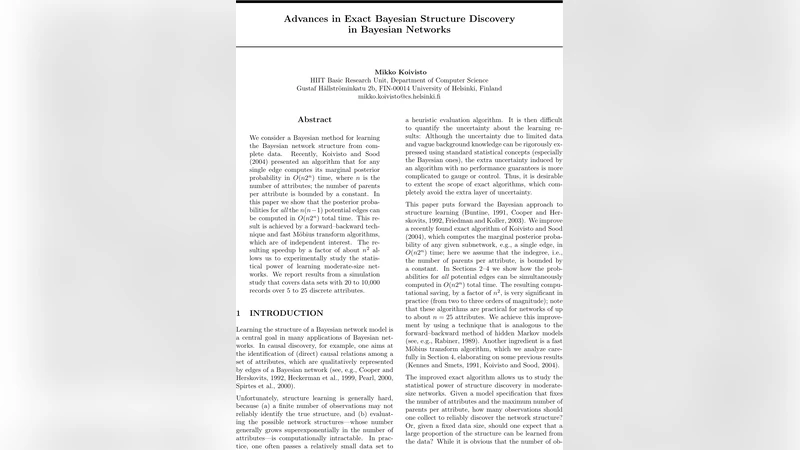 Advances in exact Bayesian structure discovery in Bayesian networks