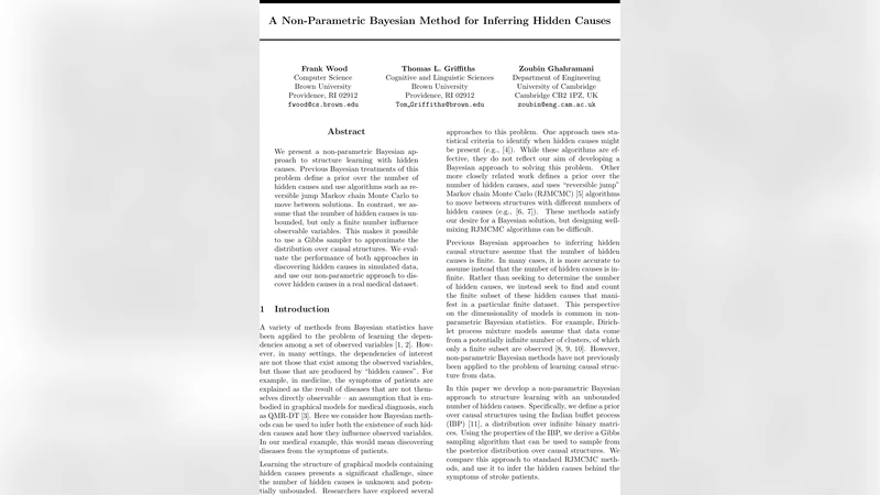 A Non-Parametric Bayesian Method for Inferring Hidden Causes
