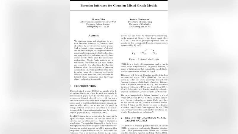 Bayesian Inference for Gaussian Mixed Graph Models