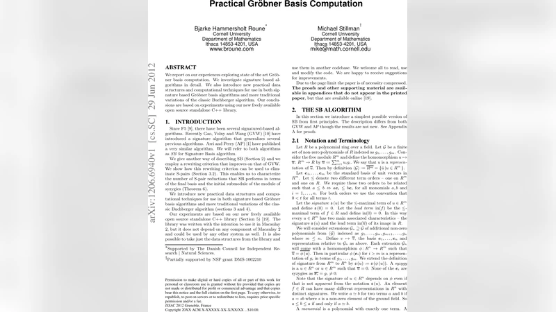 Practical Groebner Basis Computation