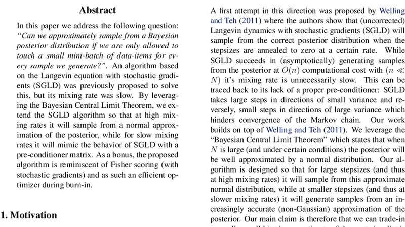 Bayesian Posterior Sampling via Stochastic Gradient Fisher Scoring