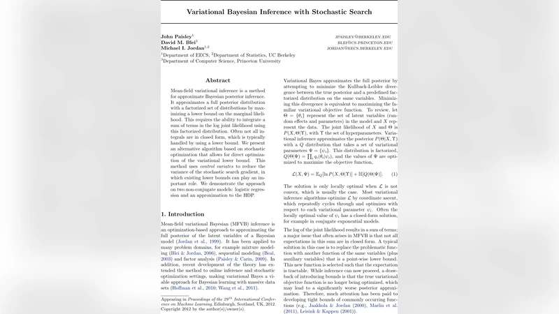 Variational Bayesian Inference with Stochastic Search