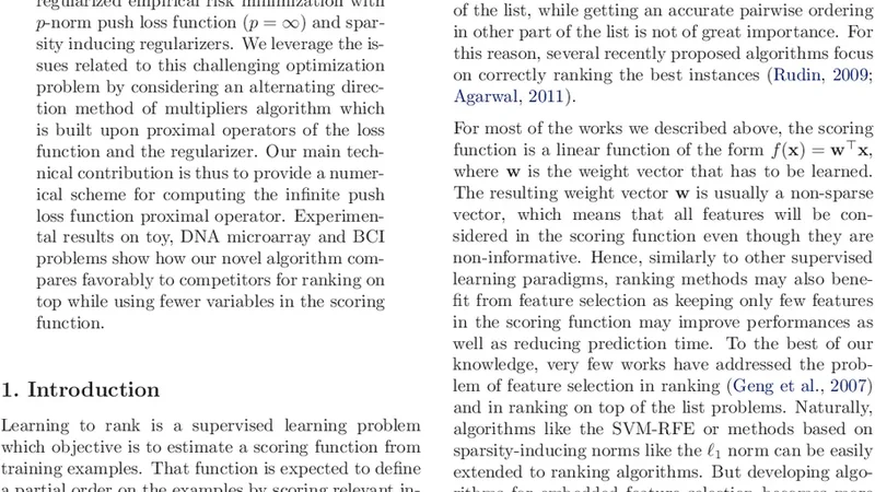 Sparse Support Vector Infinite Push