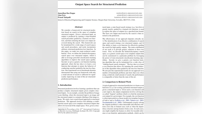 Output Space Search for Structured Prediction