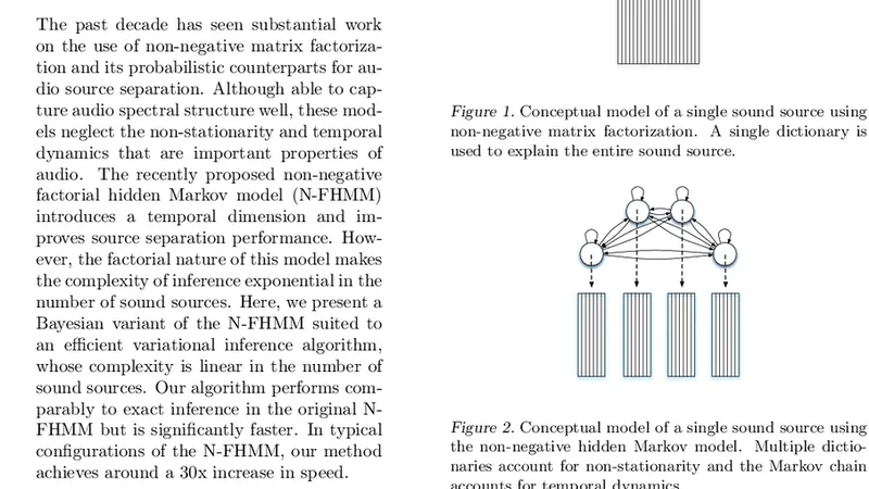 Variational Inference in Non-negative Factorial Hidden Markov Models for   Efficient Audio Source Separation