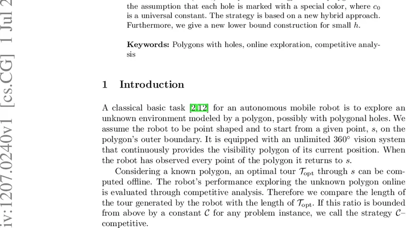 Online Exploration of Polygons with Holes