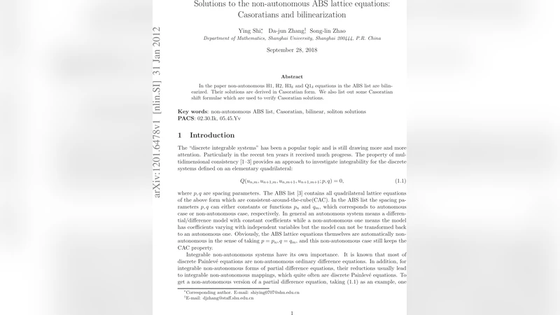 Solutions to the non-autonomous ABS lattice equations: Casoratians and   bilinearization