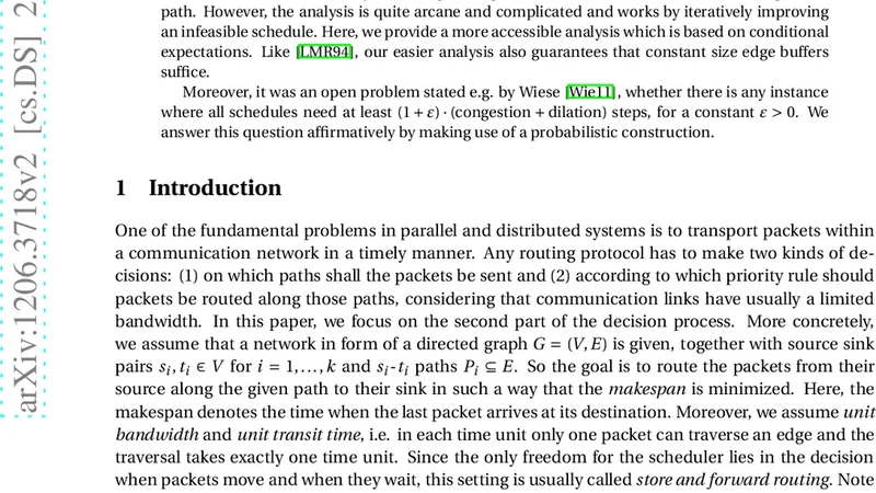 A simpler proof for O(congestion + dilation) packet routing